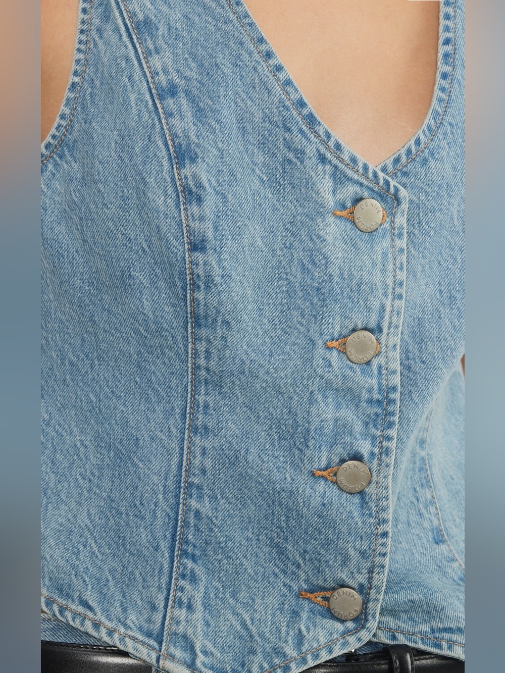 Aritzia - Denim Forum - The 90s Mia Denim Vest - Size Large - Picture 4 of 9